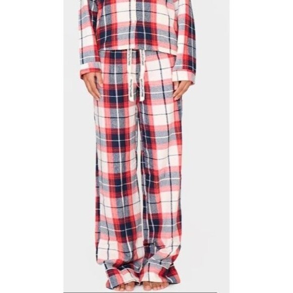 NWT - PRETTY LITTLE THING-NAVY Checked Long Pajama PJ Pants - Size S (2 to 4) - Picture 2 of 8
